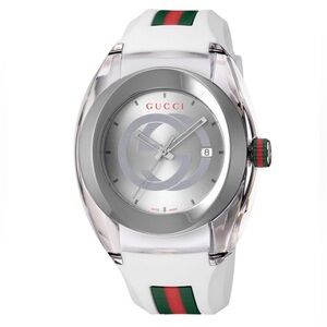 Gucci Men's Watch in White and Silver